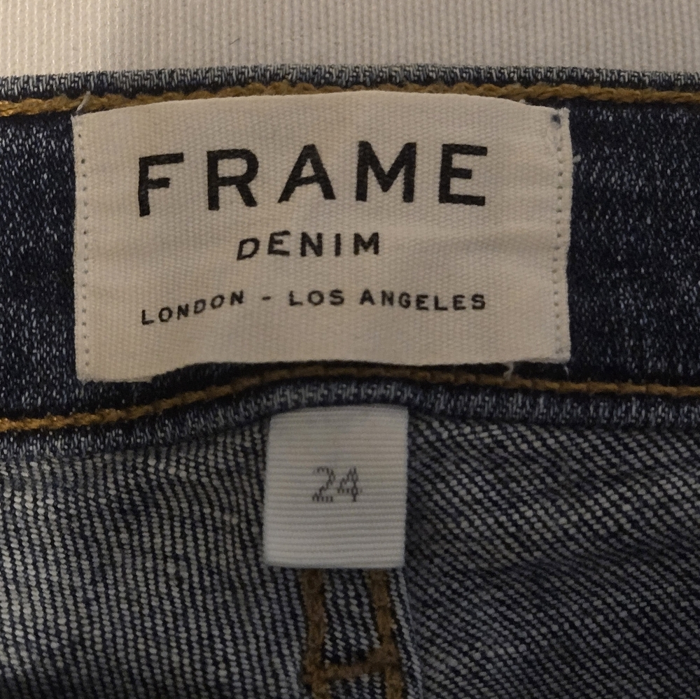 Frame Denim Le Nouveau Straight Jeans Sheffield Color Blue Size 24 - Picture 12 of 14